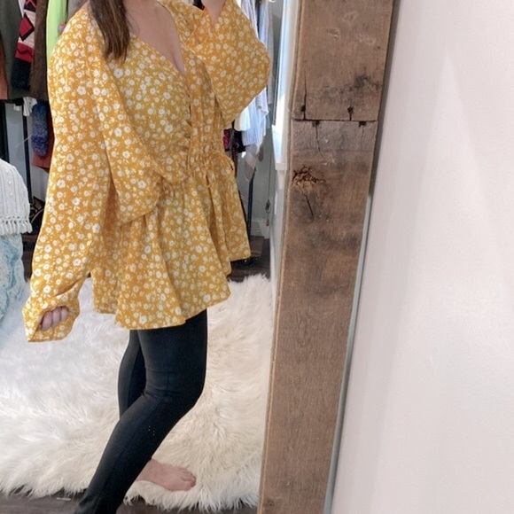 Asos yellow floral top size 22 - Picture 3 of 8